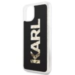 Karl Lagerfeld KLHCN65KAGBK iPhone 11 Pro Max black Karl logo Glitter - imagine 3