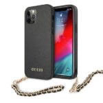 Guess GUHCP12MSASGBK iPhone 12/12 Pro 6,1"black hardcase Saffiano Chain