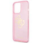 Guess GUHCP13LPCUGL4GPI iPhone 13 Pro /13 6,1" pink hard case Glitter 4G Big Logo - imagine 6