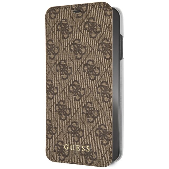 Guess GUFLBKI65GF4GBR iPhone Xs Max brown book 4G Charms Collection - imagine 2