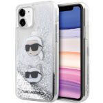 Karl Lagerfeld KLHCN61LDHKCNS iPhone 11/ Xr 6.1" silver hardcase Liquid Glitter Karl & Choup