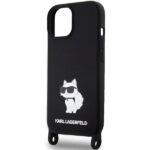 Karl Lagerfeld KLHCP15SSCBSCNK iPhone 15/ 14 / 13 6.1" hardcase black Crossbody Silicone Chou - imagine 5