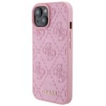 Guess GUHCP15SP4EPMP iPhone 15 / 14 / 13 6.1" pink hardcase Leather 4G Stamped - imagine 2