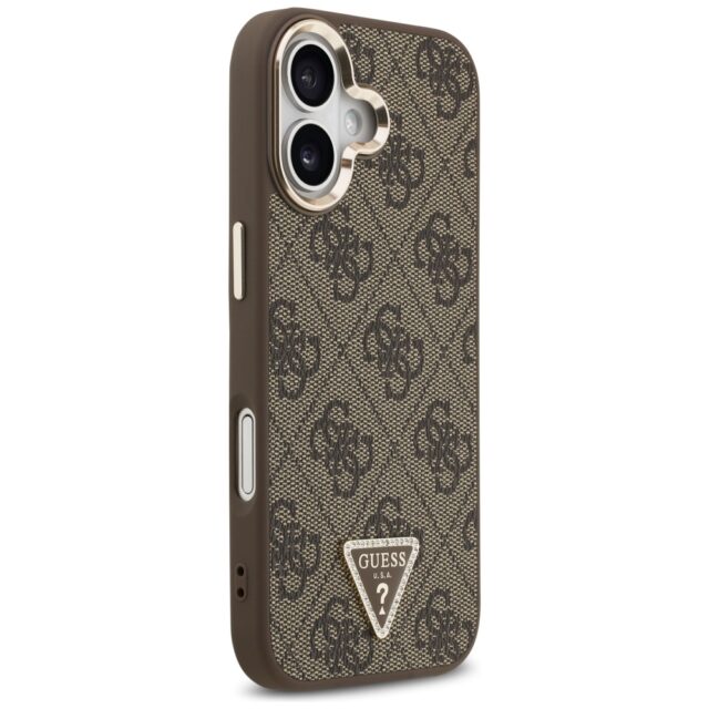 Case Guess 4G Triangle Logo MagSafe for iPhone 17 brown gold - imagine 4