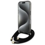 Guess GUHMP16SHCTSGNSK iPhone 16 6.1" black hardcase Crossbody Cord Script MagSafe - imagine 4