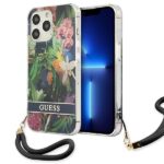 Guess GUHCP13XHFLSB iPhone 13 Pro Max 6,7" blue hardcase Flower Strap