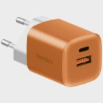 Wall charger Energea Ampcharge GaN35 USB-C/USB-A PD/PPS/QC3.0 35W orange