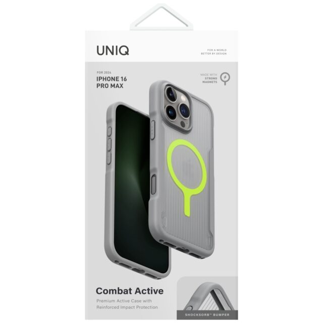 Case UNIQ Combat Active for iPhone 16 Pro Max Magclick Charging gray - imagine 5
