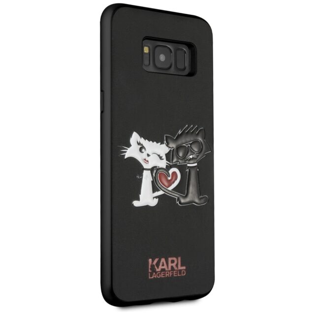 Karl Lagerfeld KLHCS8LCL1BK S8 Plus G955 hardcase black Choupette in love - imagine 5