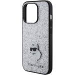 Karl Lagerfeld KLHCP15LGCNPSG iPhone 15 Pro 6.1" silver hardcase Fixed Glitter Choupette Logo - imagine 6