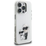 Case Karl Lagerfeld IML Aquarelle Karl   & Choupette & Logo for iPhone 16 Pro white - imagine 4