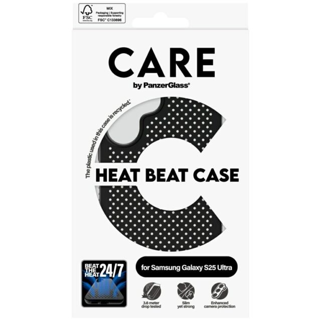 CARE by PanzerGlass Feature Heat Beat Case for Samsung Galaxy S25 Ultra Black - imagine 4