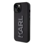 Karl Lagerfeld KLHCP15S3DMBKCK iPhone 15/ 14 / 13 6.1" black hardcase 3D Rubber Glitter Logo - imagine 2