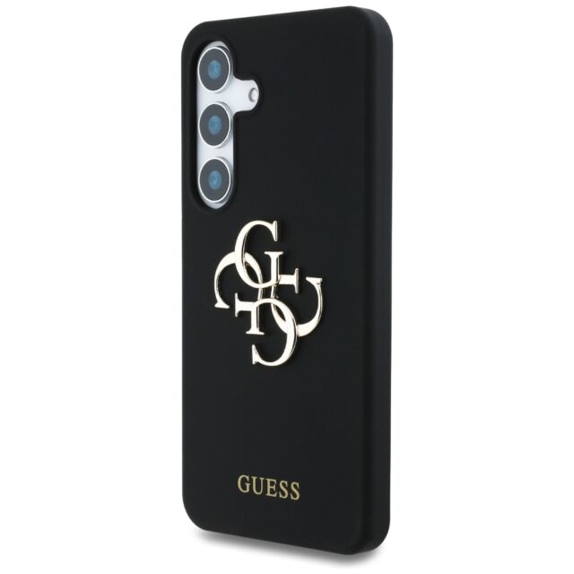 Case Guess Silicone Big 4G Logo Bottom Script Samsung Galaxy S25 black - imagine 2