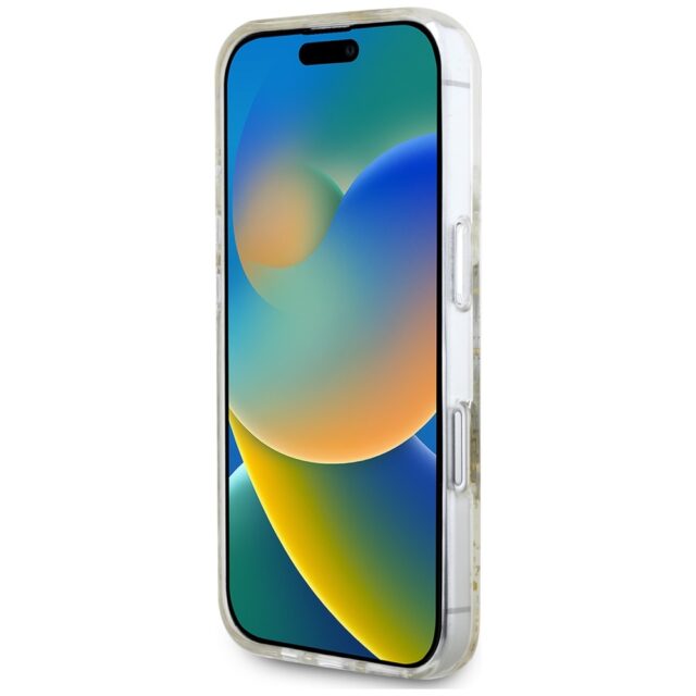 Case Guess Resin Flowers Glitter MagSafe for iPhone 16 beige - imagine 5