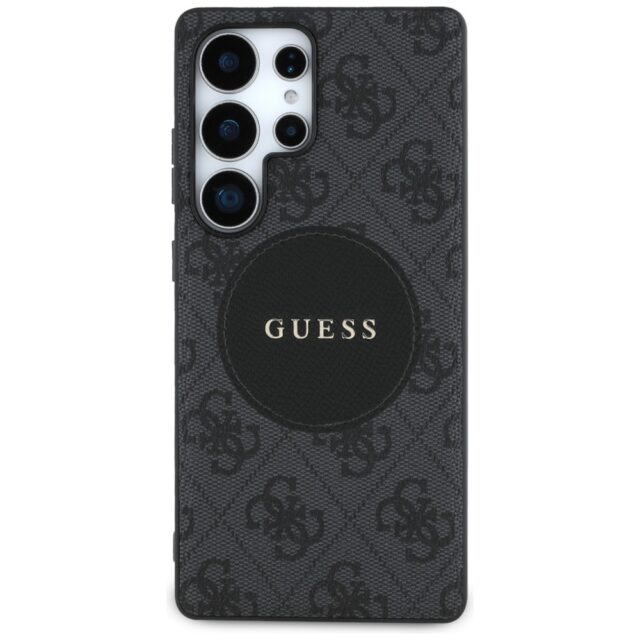 Case Guess 4G Round Patch Classic Logo MagSafe to Samsung Galaxy S25 Ultra black - imagine 3