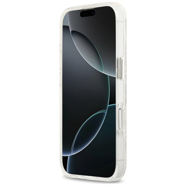 Karl Lagerfeld IML Glitter Karl & Choupette Heads Logo MagSafe Case for iPhone 17 Gray - imagine 5