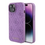Guess GUHCP15SP4EPMU iPhone 15 / 14 / 13 6.1" light purple hardcase Leather 4G Stamped