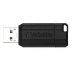 Verbatim USB-A 2.0 PinStripe Flash Drive 128GB black 49071 - imagine 2