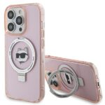 Karl Lagerfeld KLHMP15LHMRSCHP iPhone 15 Pro 6.1" pink hardcase Ring Stand Choupette Head MagSafe