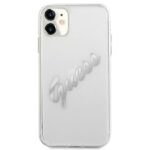 Guess GUHCN61KTRSVSI iPhone 11 6,1" / Xr Transparent hardcase Vintage Script Silver - imagine 3