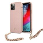 Guess GUHCP12LSASGPI iPhone 12 Pro Max 6,7" pink hardcase Saffiano Chain