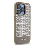 DKNY DKHMP15XPSOSPW iPhone 15 Pro Max 6.7 inch brown hardcase Leather Printed Pattern Metal Logo Mag - imagine 4