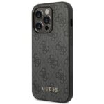 Guess GUHCP14XG4GFGR iPhone 14 Pro Max 6,7" grey hard case 4G Metal Gold Logo - imagine 2