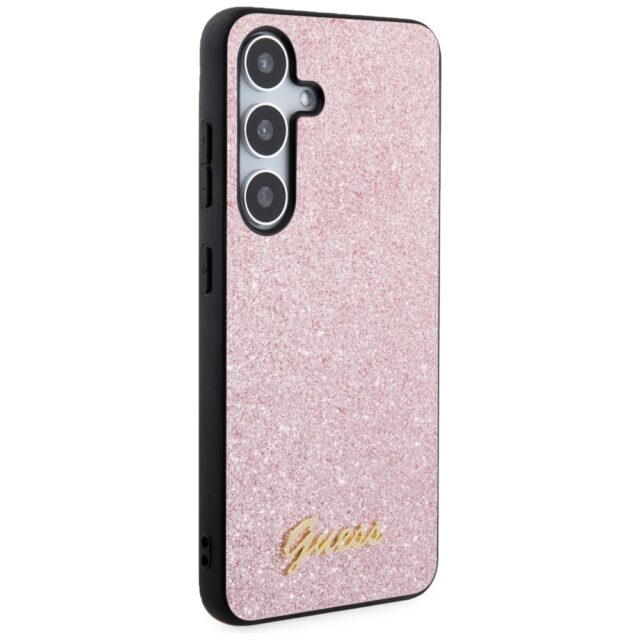 Guess GUHCS24SHGGSHP S24 S921 pink hardcase Glitter Script - imagine 4