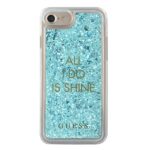 Guess GUHCP7GLUQBL iPhone 6/7/8/SE 2020 / SE 2022 blue hard case Liquid Glitter Party - imagine 3