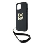 DKNY DKHCP15MPBSWSK iPhone 15 Plus 6.7 inch black hardcase with Wrist Strap and Stock Logo - imagine 5