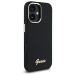 Guess GUHCP16SSMBSLK iPhone 16 6.1" black hardcase Silicone Script Metal Logo & Frame - imagine 4