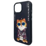 Nimmy case iPhone 15 6.1" black   Glasses Cool Cat - imagine 6