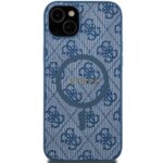 Guess GUHMP15MG4GFRB iPhone 15 Plus / 14 Plus 6.7" blue hardcase 4G Collection Leather Meta - imagine 3