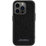 Karl Lagerfeld KLHCP15LHDSPLK iPhone 15 Pro 6.1" black hardcase Rhinestone Logo Metal Plate - imagine 3
