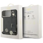 Guess 4G Srtass Logo & Big Strap Metal Buttons MagSafe Case for iPhone 17 Pro Max black - imagine 9