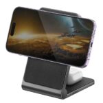 Energea MagTrio foldable charger induction 3-in-1 15W Fast Charging gray/gunmetal MagSafe - imagine 3