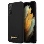 Guess GUHCS21SLSLMGBK S21 G991 black hardcase Silicone Script Metal Logo