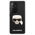Karl Lagerfeld KLHCS21LKH3DBK S21 UltraG998 black hardcase 3D Rubber Karl`s Head - imagine 3