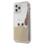 Karl Lagerfeld KLHCP12LPABGNU iPhone 12 Pro Max pink gold hardcase PEEK A BOO Liquid Gli - imagine 2