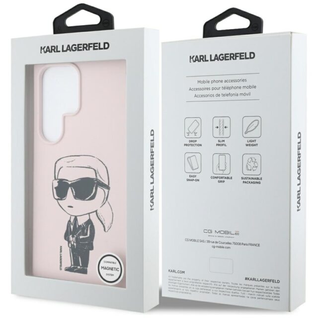 Karl Lagerfeld Silicone Graffiti Ikonik Printed Logo MagSafe Case for Samsung Galaxy S25 Ultra Pink - imagine 8