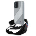BMW BMHCP16S23PSCCG iPhone 16 6.1" grey hardcase M Edition Carbon Stripe & Strap
