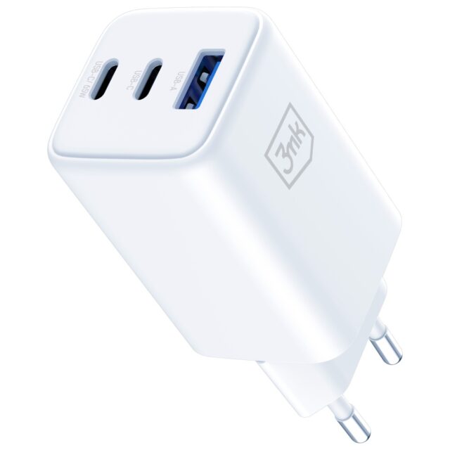 Wall charger 3MK Hyper GaN Charger 65W 1xUSB-A 2xUSB-C PD QC4+ white - imagine 4