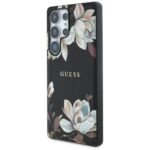 Case Guess Grained Printed Flower Pattern MagSafe for Samsung Galaxy S25 Ultra black - imagine 2