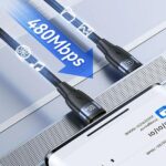 USAMS Cable U85 USB-C to USB-C 100W 1.2mPD Fast Charging black SJ632USB01 (US-SJ632) - imagine 5