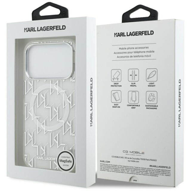 Karl Lagerfeld IML KL Monogram MagSafe Case for iPhone 17 Pro Max White - imagine 8