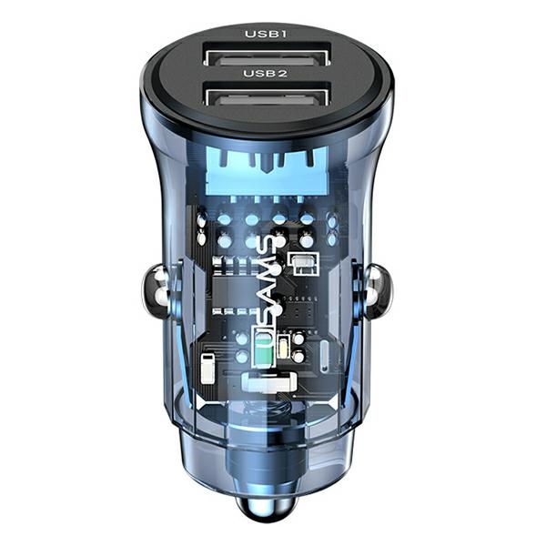 cps-6ca04d3e8b57923ffc1caca5a50239a7-2025-12-07-08-50-47 USAMS car charger C31 3A 2xUSB-A Fast Charge blue CC162CC02 (US-CC162) - imagine 1