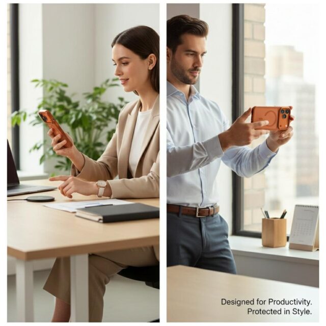 Etui UNIQ Veren do iPhone 17 Pro          Magclick Charging pomarańczowy - imagine 2