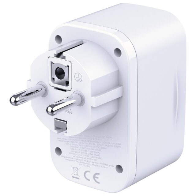 Adapter 3MK Hyper Comfort Charger 30W 1xUSB-A 2xUSB-C 1xSchuko PD QC3.0 white - imagine 2