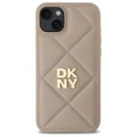 DKNY DKHCP15MPQDSLE iPhone 15 Plus 6.7" beige Quilted Stack Logo - imagine 3